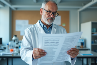 Geneticien en laboratoire examinant des séquences d'ADN