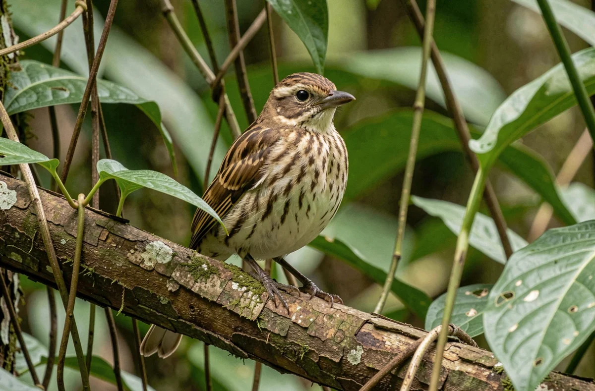 Oiseau Xenops perché sur une branche en forêt tropicale, animal en X pour le jeu du petit Bac 2026